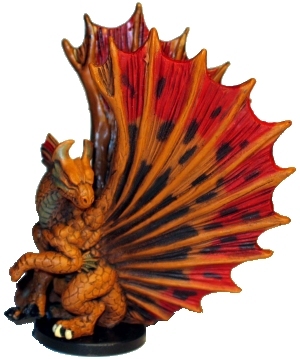 D&D Miniatures - Click to view the stats for Brass Dragon Miniature