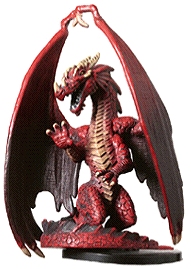 D&D Miniatures - Click to view the stats for Large Red Dragon Miniature