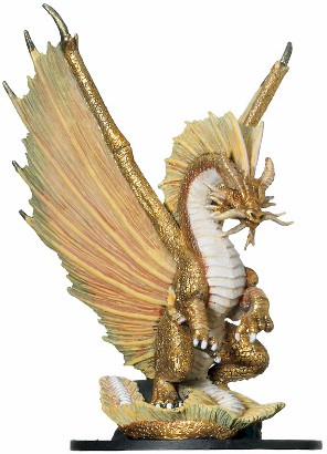 D&D Miniatures - Click to view the stats for Huge Gold Dragon Miniature