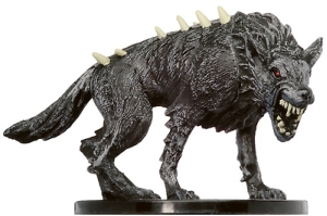D&D Miniatures - Click to view the stats for Vampire Dire Wolf Miniature