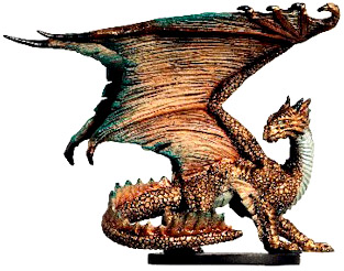 D&D Miniatures - Click to view the stats for Large Bronze Dragon Miniature