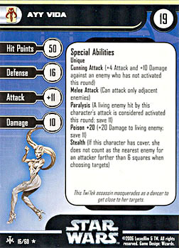 Star Wars Miniature Stat Card - Ayy Vida, #16 - Rare