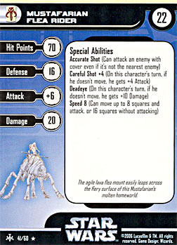 Star Wars Miniature Stat Card - Mustafarian Flea Rider, #41 - Rare