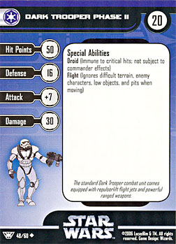 Star Wars Miniature Stat Card - Dark Trooper Phase II, #48 - Uncommon