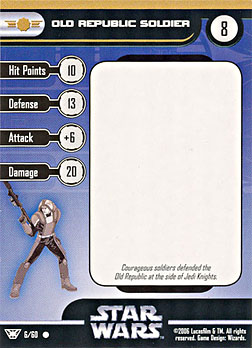 Star Wars Miniature Stat Card - Old Republic Soldier, #6 - Common
