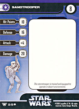Star Wars Miniature Stat Card - Sandtrooper, #50 - Common