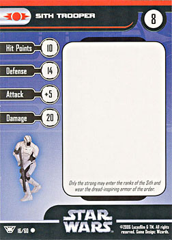 Star Wars Miniature Stat Card - Sith Trooper #16, #16 - Common