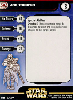 Star Wars Miniature Stat Card - ARC Trooper, #4 - Uncommon