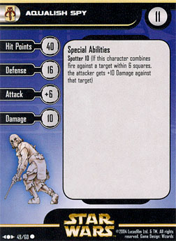 Star Wars Miniature Stat Card - Aqualish Spy, #49 - Common