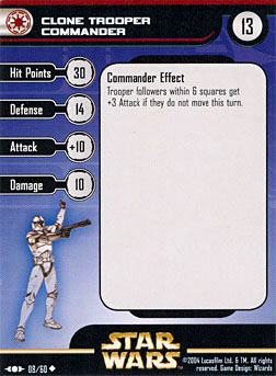 Star Wars Miniature Stat Card - Clone Trooper Commander - CLS, #8 - Uncommon