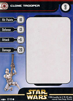 Star Wars Miniature Stat Card - Clone Trooper #7, #7 - Common