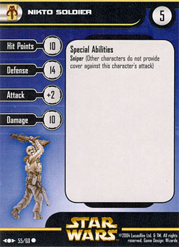 Star Wars Miniature Stat Card - Nikto Soldier, #55 - Common