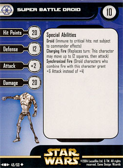 Star Wars Miniature Stat Card - Super Battle Droid #48, #48 - Uncommon