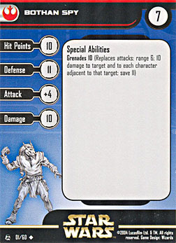 Star Wars Miniature Stat Card - Bothan Spy, #1 - Common