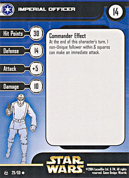 Star Wars Miniature Stat Card - Imperial Officer, #29 - Uncommon