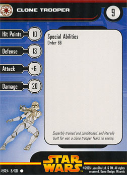 Star Wars Miniature Stat Card - Clone Trooper #8, #8 - Common