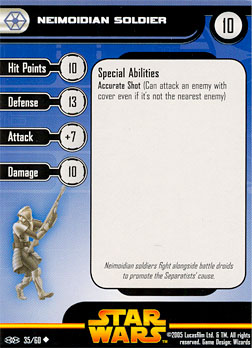 Star Wars Miniature Stat Card - Neimoidian Soldier #35, #35 - Uncommon