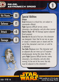 Star Wars Miniature Stat Card - R2-D2, Astromech Droid, #17 - Very Rare