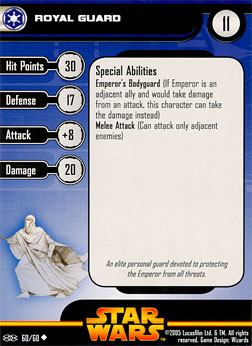 Star Wars Miniature Stat Card - Royal Guard, #60 - Uncommon