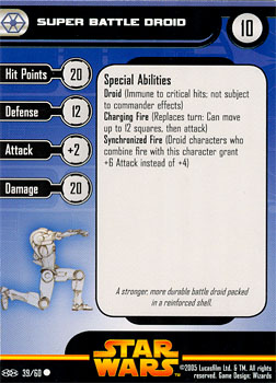 Star Wars Miniature Stat Card - Super Battle Droid #39, #39 - Common