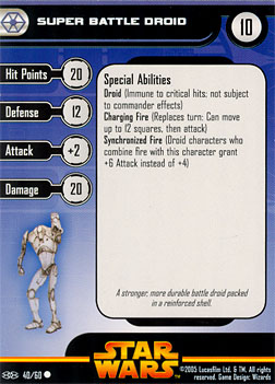 Star Wars Miniature Stat Card - Super Battle Droid #40, #40 - Common