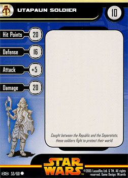 Star Wars Miniature Stat Card - Utapaun Soldier #53, #53 - Common