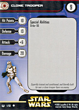 Star Wars Miniature Stat Card - Clone Trooper, #1 - Common