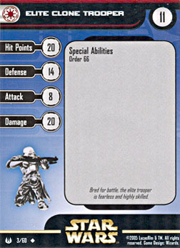 Star Wars Miniature Stat Card - Elite Clone Trooper, #3 - Uncommon