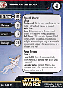 Star Wars Miniature Stat Card - Obi-Wan on Boga, #5 - Very Rare