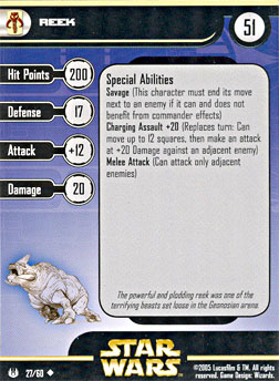 Star Wars Miniature Stat Card - Reek, #27 - Uncommon