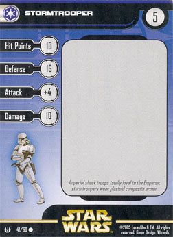 Star Wars Miniature Stat Card - Stormtrooper, #41 - Common