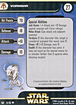 Star Wars Miniature Stat Card - Vornskr, #31 - Common