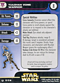 Star Wars Miniature Stat Card - Yuuzhan Vong Warrior, #60 - Common