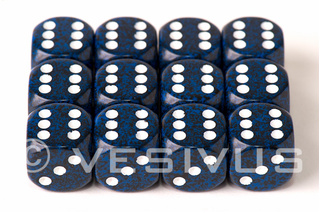 DICE Chessex Speckled STEALTH BLUE Night Dark Ninja Block