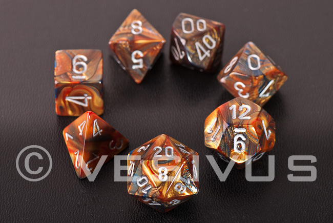 プレミア　チェス CHX 27499 Chessex Lustrous Shadow W/ Gold 7pc Polyhedral